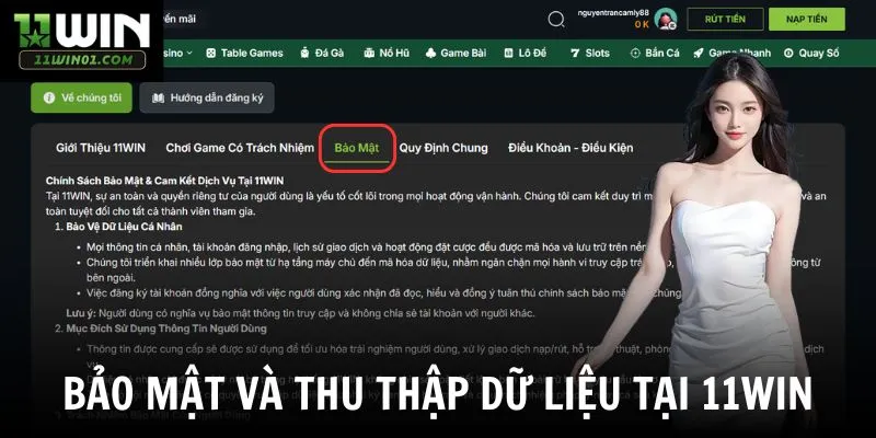 Bảo mật và thu thập dữ liệu tại 11win